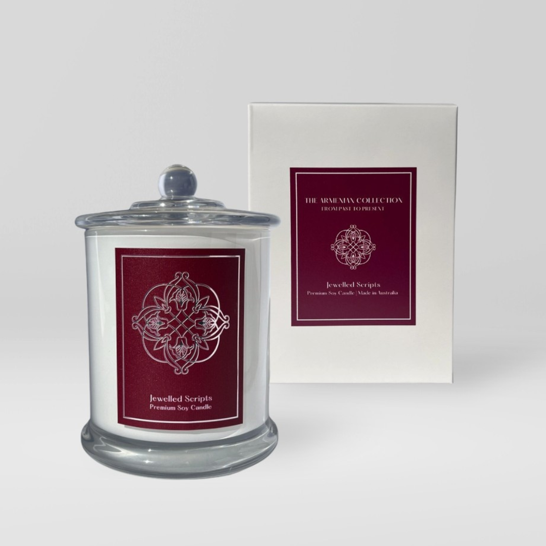 Jewelled Scripts - Triple Scented Soy Candle