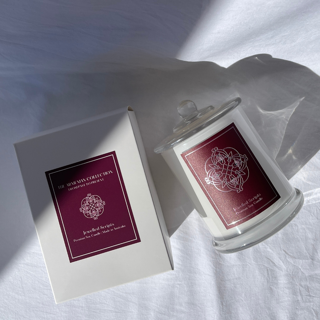 Jewelled Scripts - Triple Scented Soy Candle