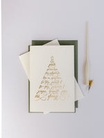 Load image into Gallery viewer, Foil Letterpress Armenian Christmas Card | Christmas Tree // Donadsar
